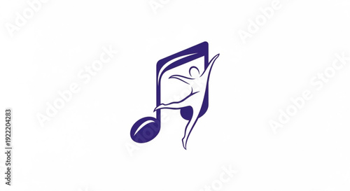 Smiling musical eighth note with face and winking eye on white background symbolizing joy and music