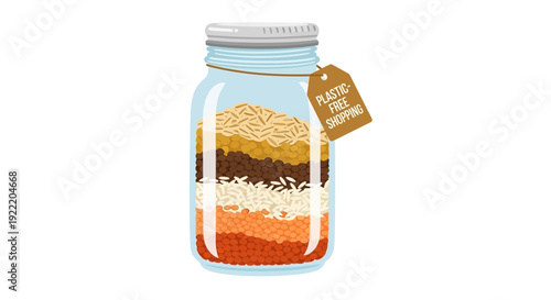Plastic-Free Shopping: Assorted Grains and Lentils in a Mason Jar