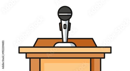 Podium with Microphone - Public Speaking, Presentation, Debate, Speech