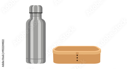 Reusable Stainless Steel Water Bottle and Lunch Box Set