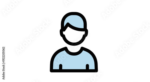 Simple Icon of a Person, User Profile Symbol, Minimalist Design