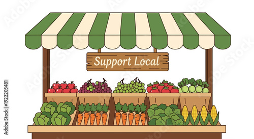 Support Local Farmers Market Stall with Fresh Produce