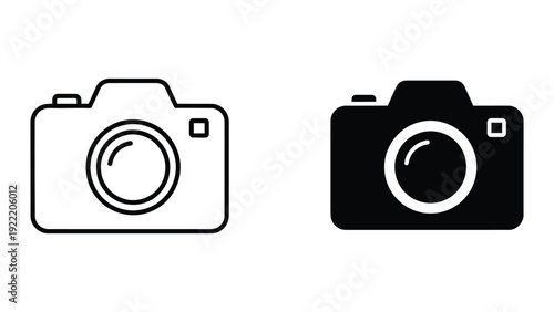 Modern Compact Camera Icons for Social Media and Photography