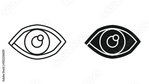 Minimal Human Eye Vision and Visibility Icon Set