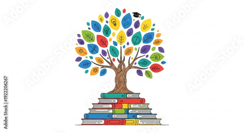 Colorful april fools' day banner with laughing emojis on gradient background