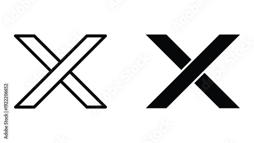 Minimalist Cross Mark X Icon Set for Navigation and Status Indication
