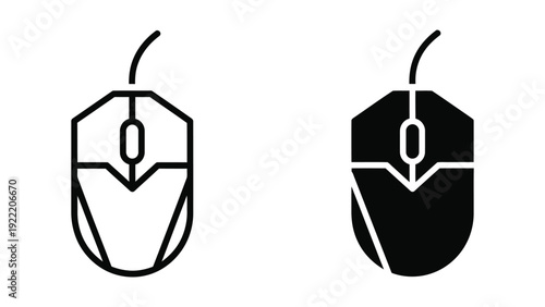 Computer Mouse Icon Set for PC Hardware and Gaming Input Devices