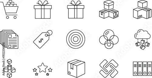 set of vector icons of christmas