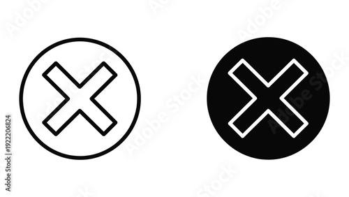 Minimalist Circle Cross Icons for Cancel Actions