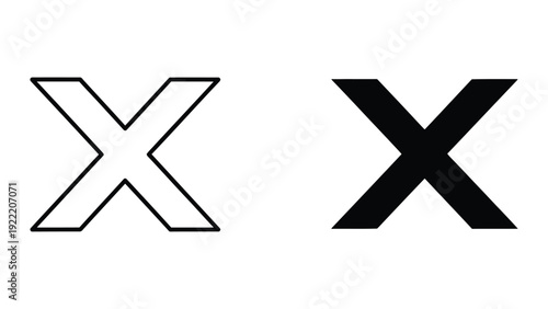 Stylish X Cross Mark Icons for Close and Cancel Actions