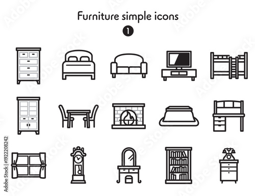 シンプルアイコン集 家具1