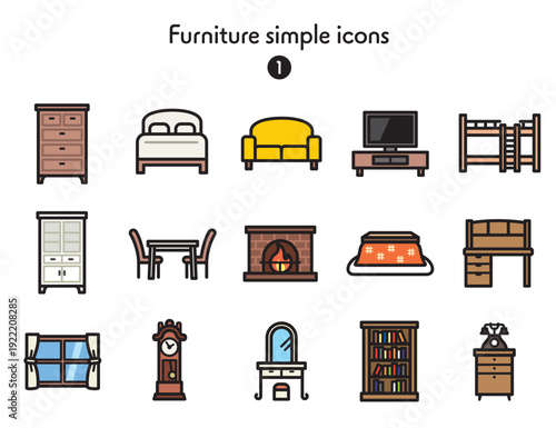 シンプルアイコン集 家具1