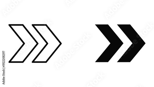 Modern Double Chevron Arrows Right Icon for Navigation and Media Controls