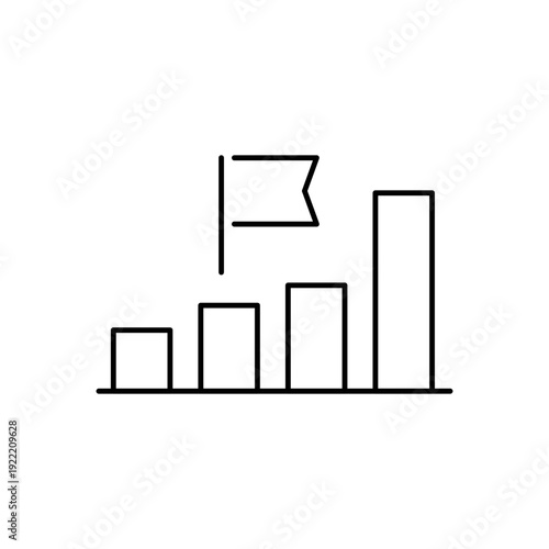 目標達成をイメージしたビジネスアイコン