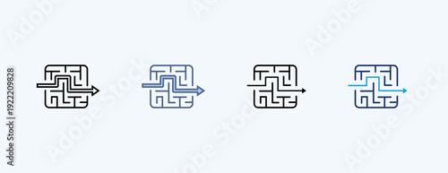 Maze Multiple Icon Illustration Vector