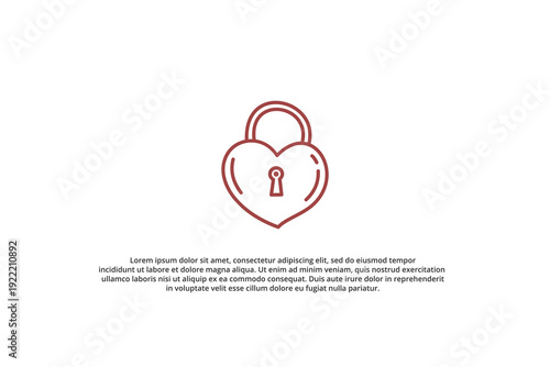 heart shaped padlock hand drawing line