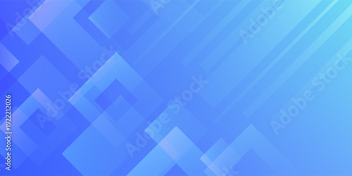 Abstract blue geometric background with overlapping translucent squares eps10