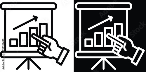 present Two-tone version in black and white background