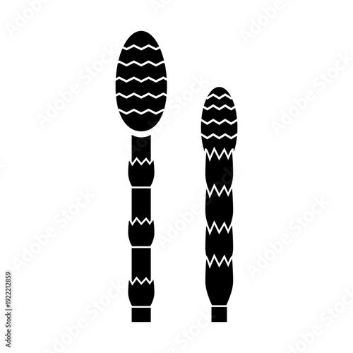 シンプルなつくしのシルエットイラスト