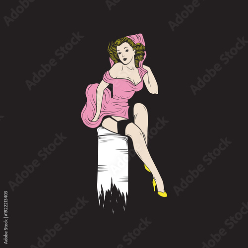 pin up girl vector
