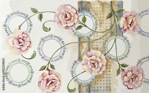 daman repeted watercolour floral creation design for creatrs for creation