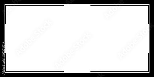 Minimalist Black and White Rectangular Frame with Corner Accents