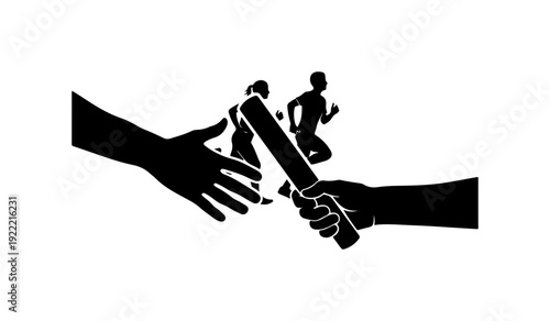 Hands Passing a Baton in a Relay Race