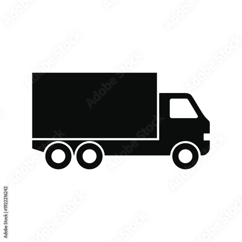 Black Delivery Truck IconTransportation and Logistics Symbol