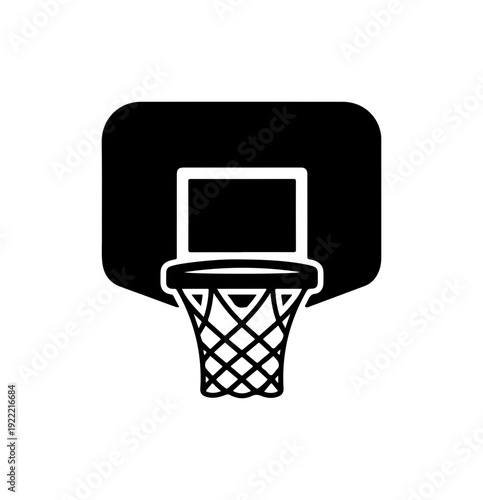 Simple black basketball hoop icon
