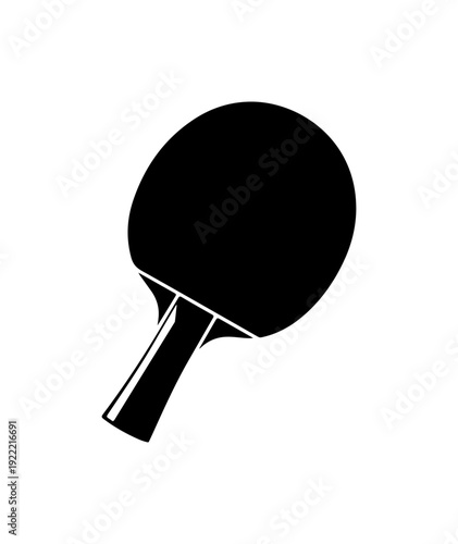 Black ping pong paddle vector icon