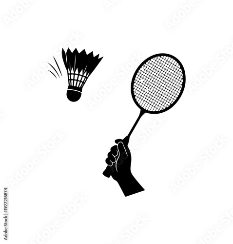 Badminton Racket and Shuttlecock