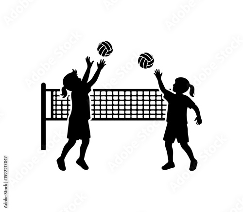 Volleyball Players in Action