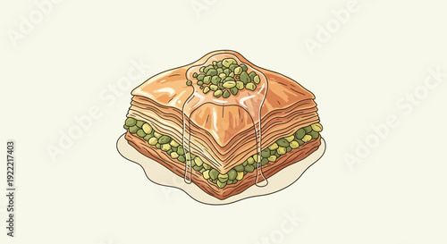Delicious Baklava Pastry with Pistachios a Sweet Middle Eastern Treat 1.