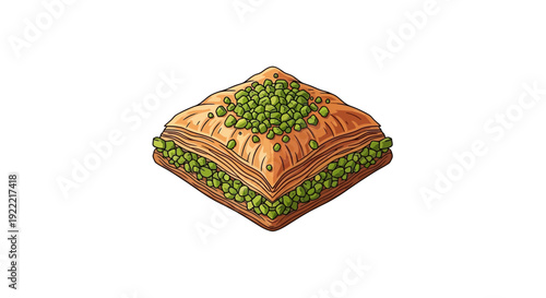Delicious Baklava Pastry with Pistachios A Sweet Middle Eastern Treat.