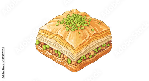Delicious Baklava Pastry with Pistachios a Sweet Middle Eastern Treat 2.
