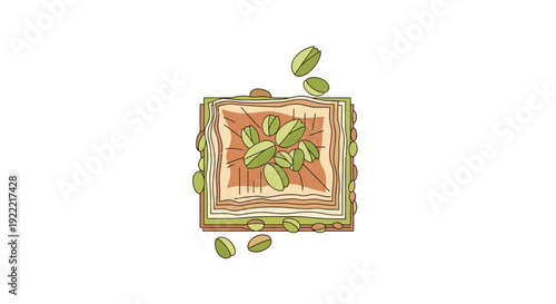 Delicious Baklava Pastry with Pistachios Middle Eastern Dessert.