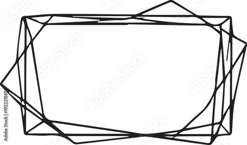 Abstract geometric rectangular border element featuring chaotic intersecting black lines creating a unique modern frame design