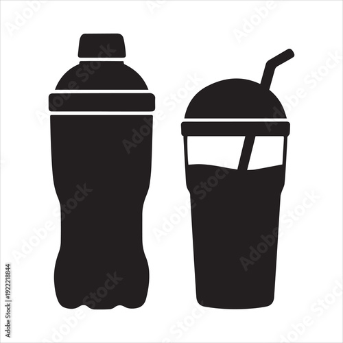 Sports & Fitness Drink Vector, Silhouette, Illustration