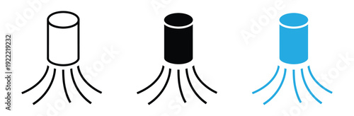 Digital data stream and fiber optic connection icon vector. Symbol for cloud computing, high-speed internet, and information transfer. Vector Illustration.