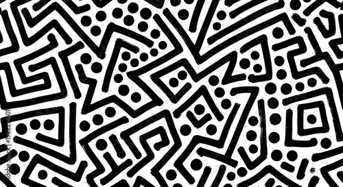 Intricate geometric patterns forming a mesmerizing abstract labyrinth design