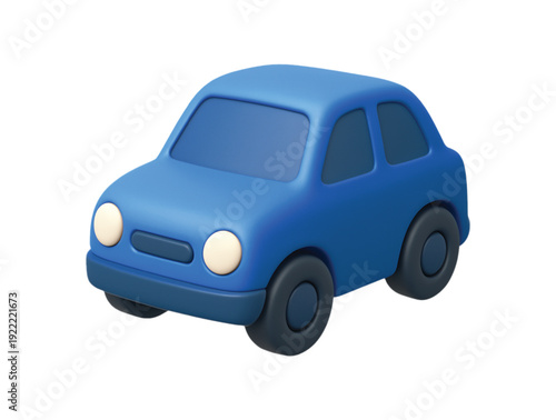 Kids' projects, blue retro van cartoon style 3d render