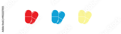 Capsule glyph Pill icons set. Medicine drugs pills capsule black icon vector illustration Medicament and pharmaceutical symbols. Medical capsule pictogram isolated on white background