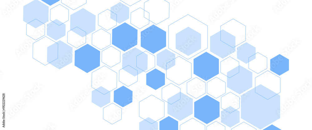 Fototapeta premium Abstract blue hexagon shape for frame illustration design