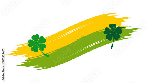 Vibrant shamrocks on a colorful wavy background with a festive feel