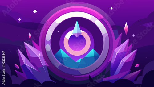 Mystical cosmic portal surrounded by vibrant energy and celestial patterns glowing in deep space.