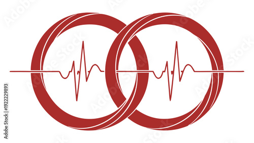 Intertwined rings symbolizing the connection between heartbeats and medical care