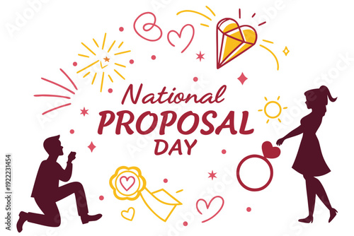 National Proposal Day Love and Marriage Celebration Vector