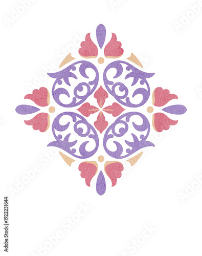 Decorative floral motive illustration