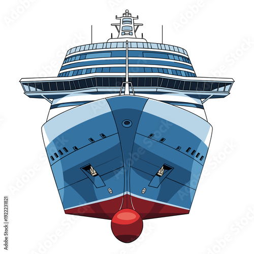 Front View of a Massive Cruise Liner Ship Hull