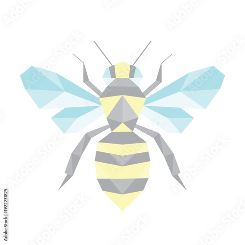 polygonal low poly bee vector